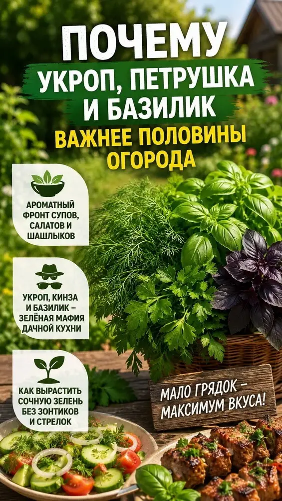 Почему укроп, петрушка и базилик важнее половины огорода