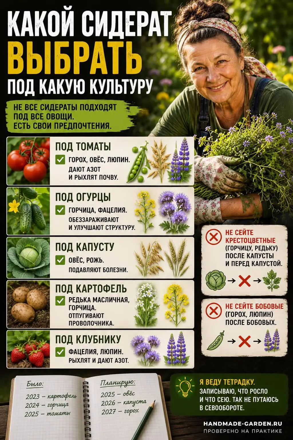Какой сидерат выбрать под какую культуру