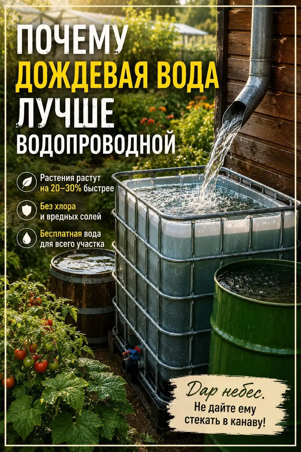 Почему дождевая вода лучше водопроводной