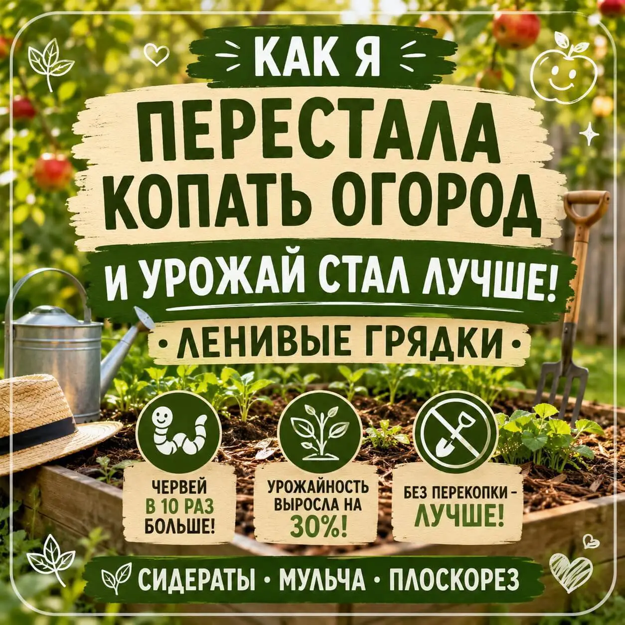 Ленивые грядки &mdash; мой опыт No-Dig за 3 года, урожай без перекопки