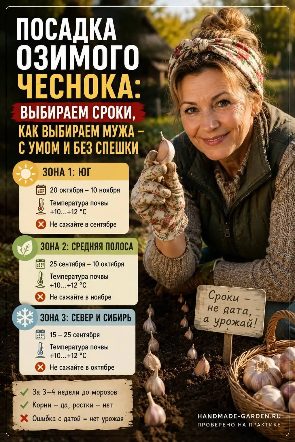 Посадка озимого чеснока