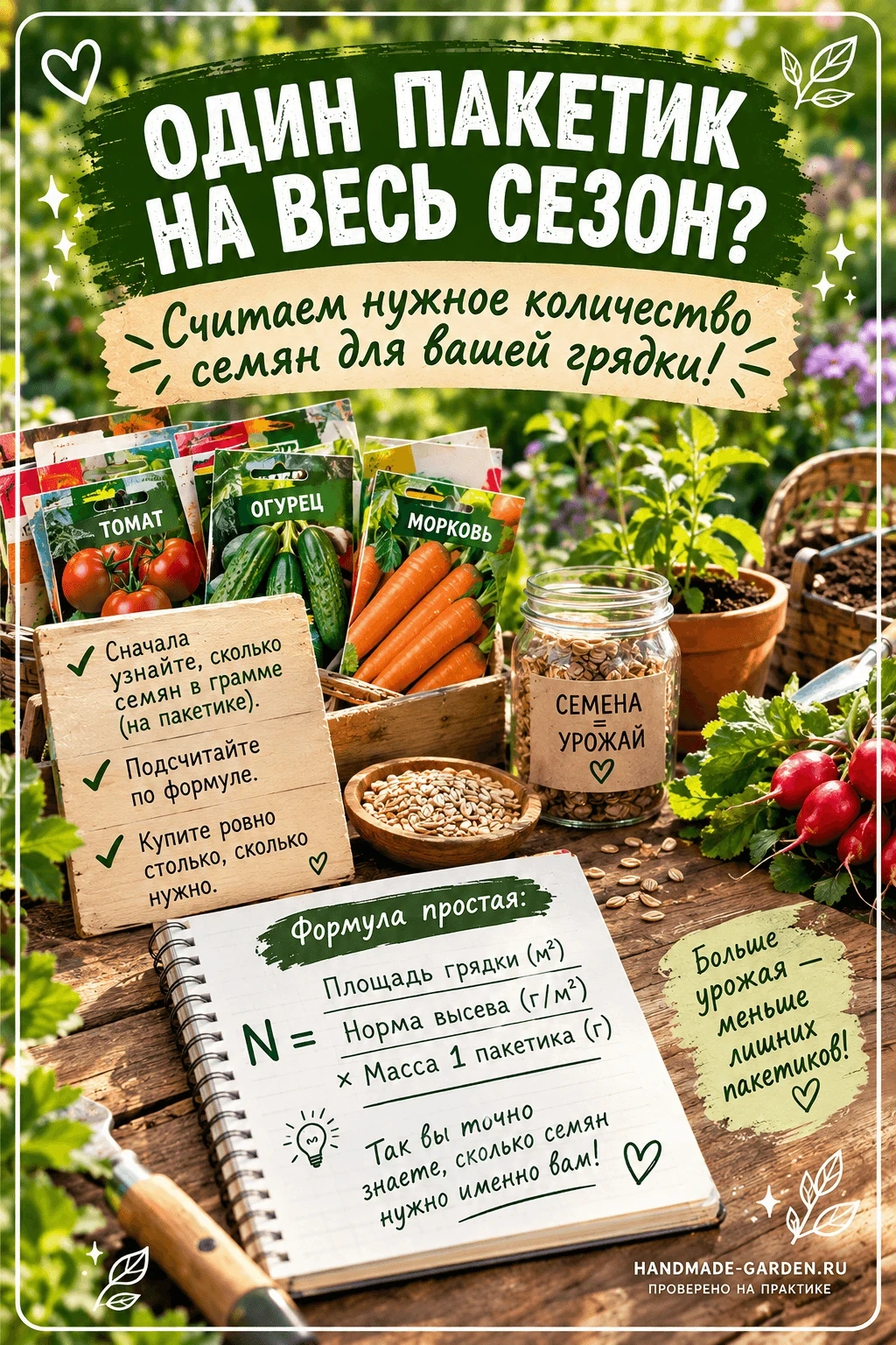 Нужное количество семян