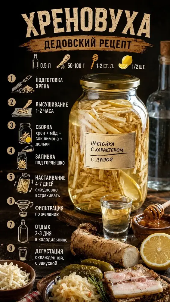 настоящая хреновуха по дедовскому рецепту