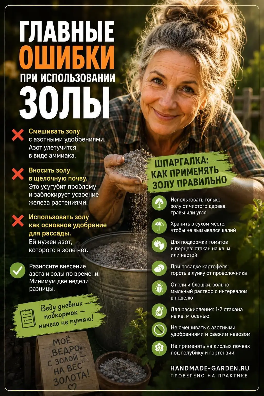 Главные ошибки при использовании золы