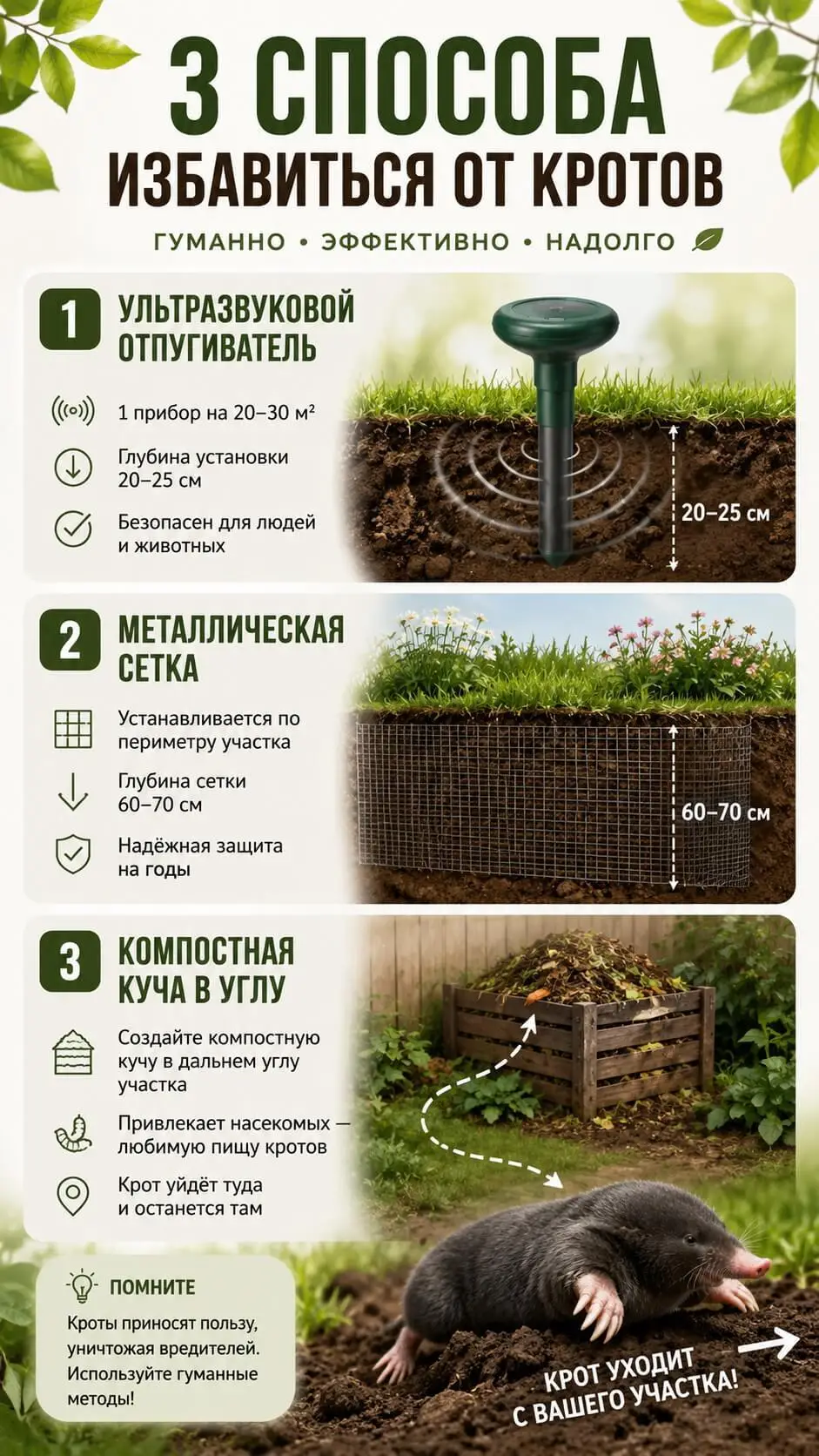 Три гуманных способа выселить крота