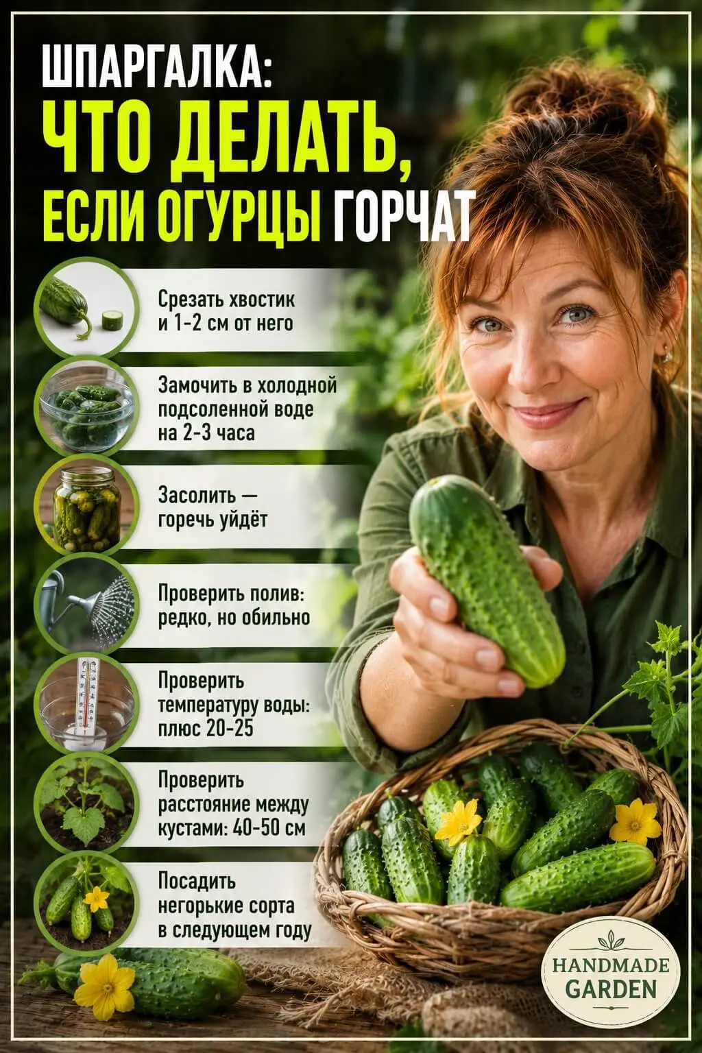 Шпаргалка: что делать, если огурцы горчат