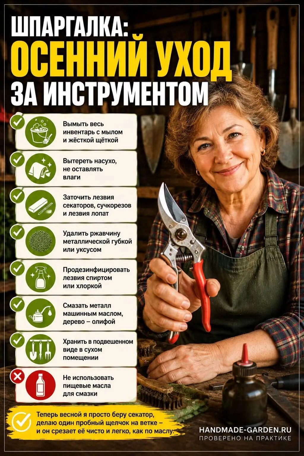Шпаргалка: осенний уход за инструментом