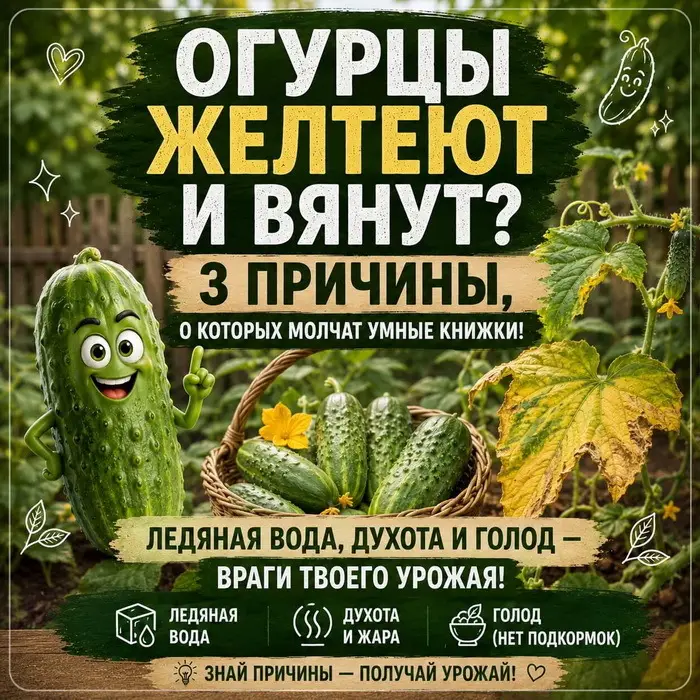 Огурцы желтеют и вянут? 3 причины, о которых молчат умные книжки!