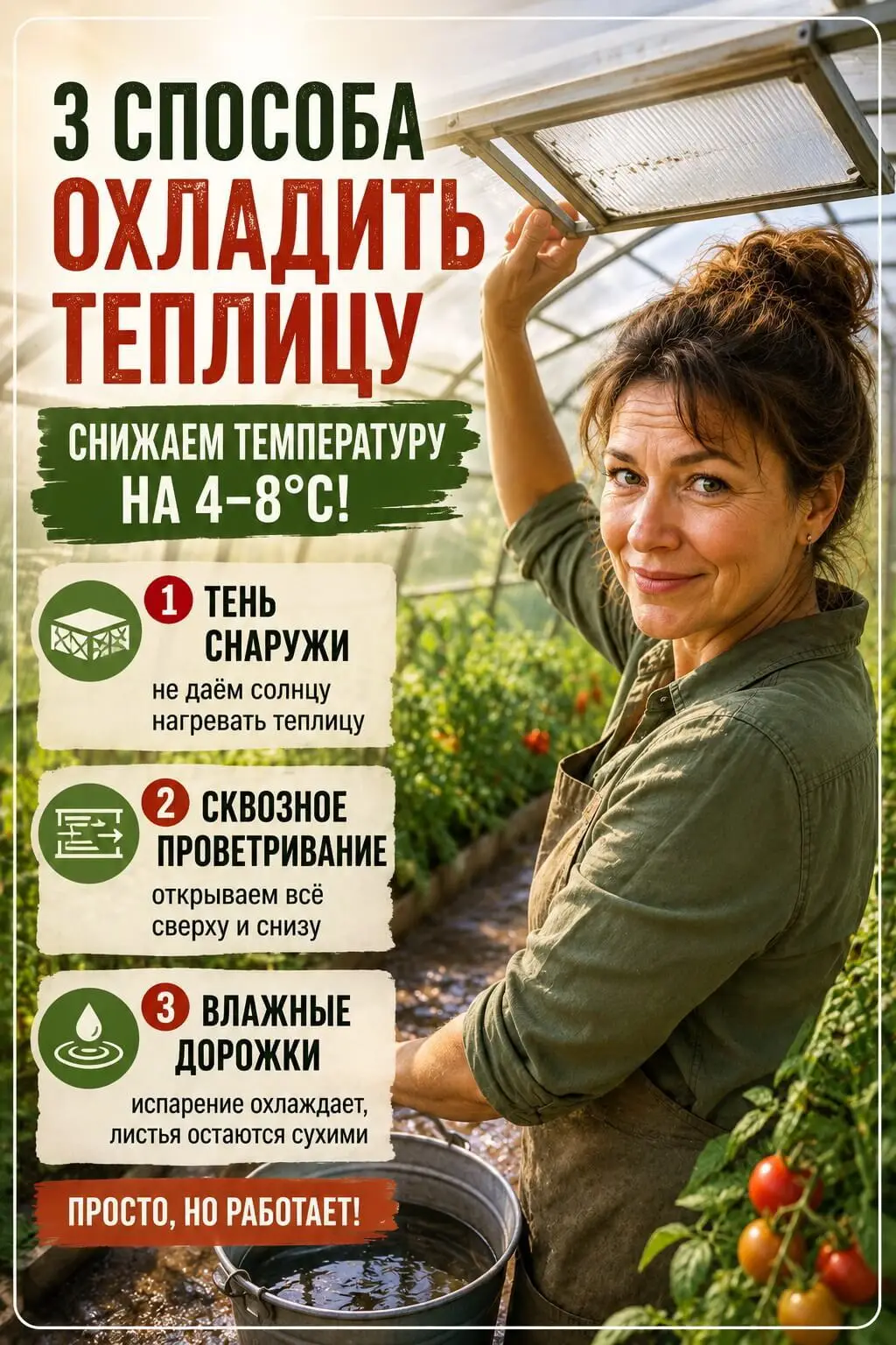 Способ охладить теплицу