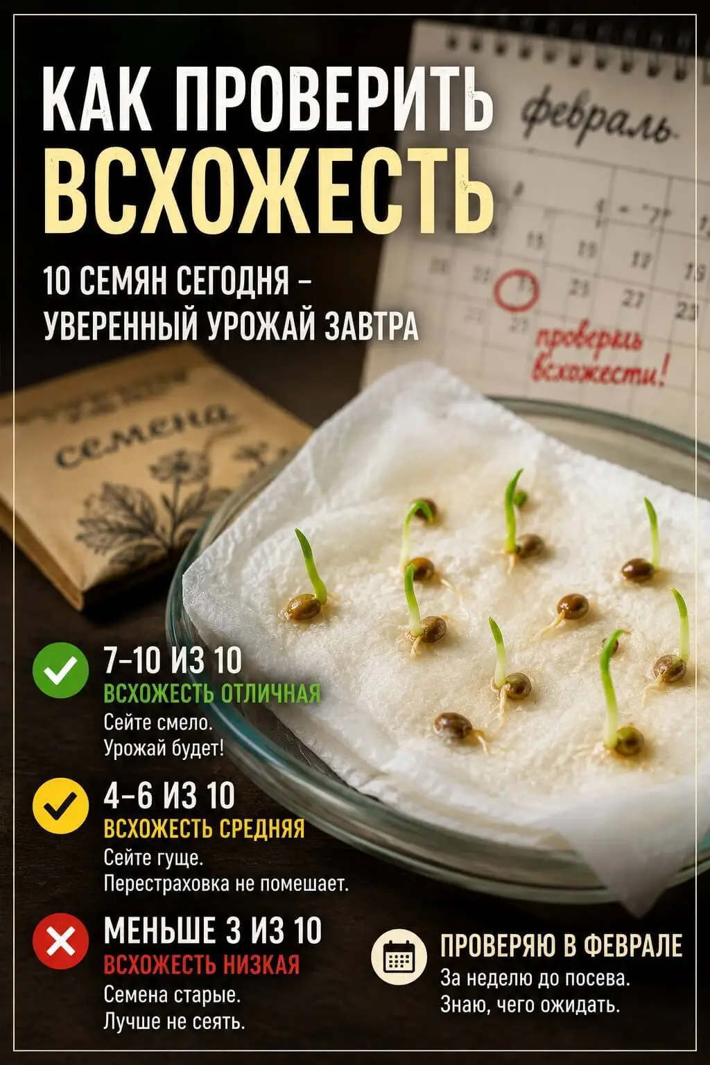 Как проверить всхожесть