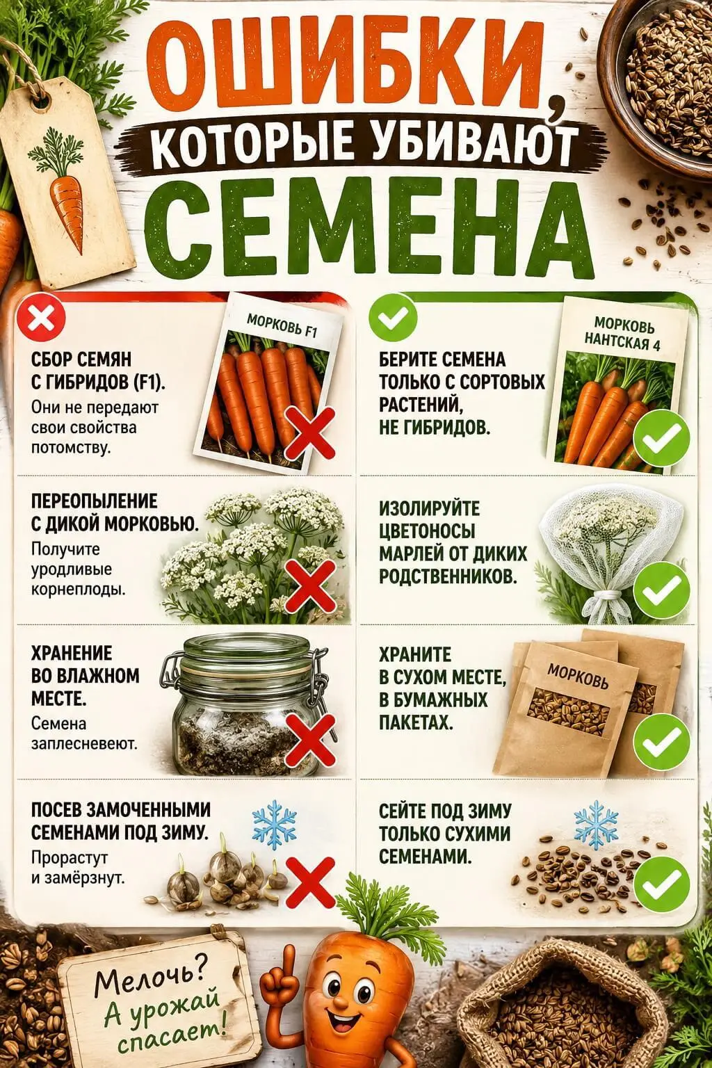 Ошибки, которые убивают семена