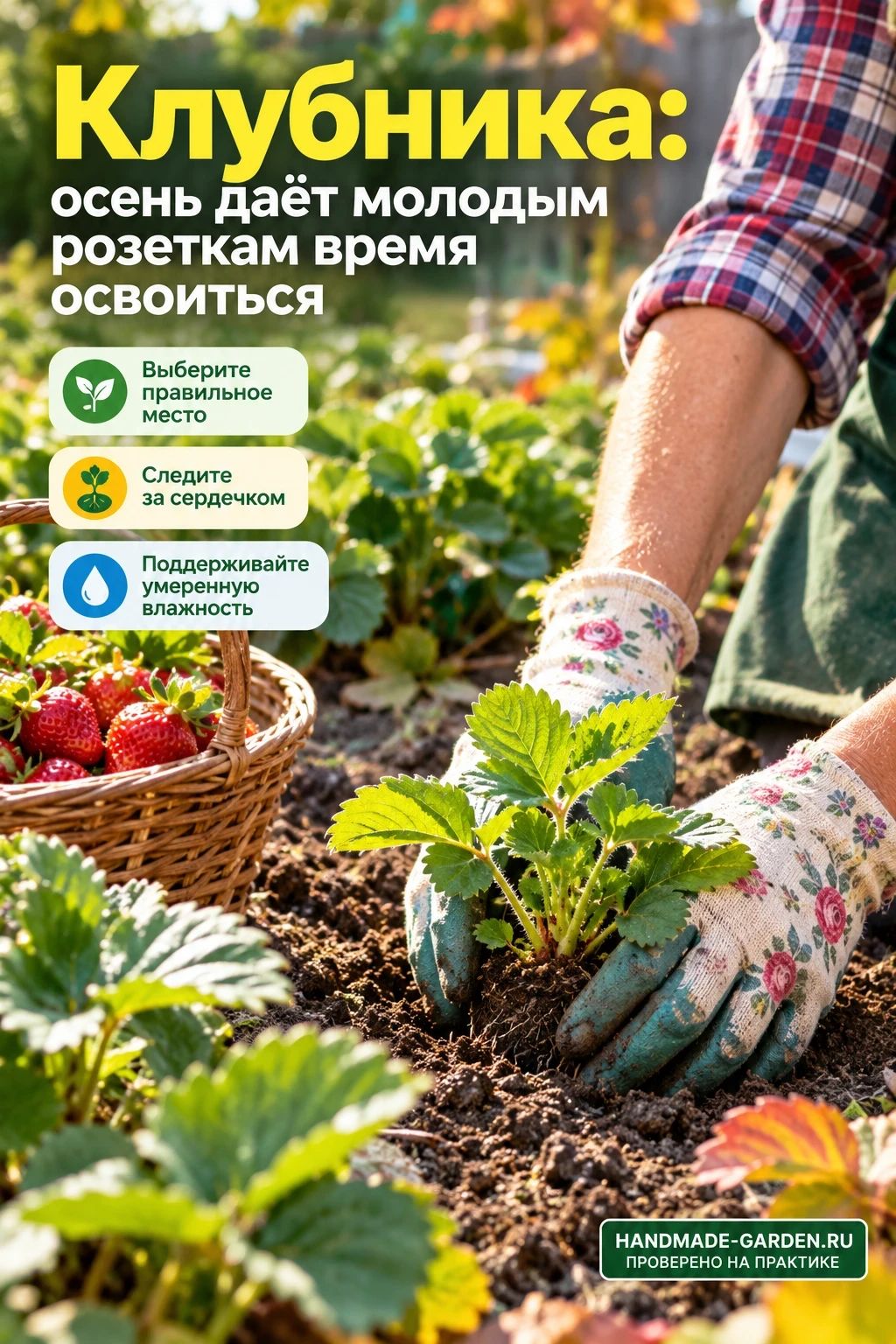 Клубника: осень даёт молодым розеткам время освоиться