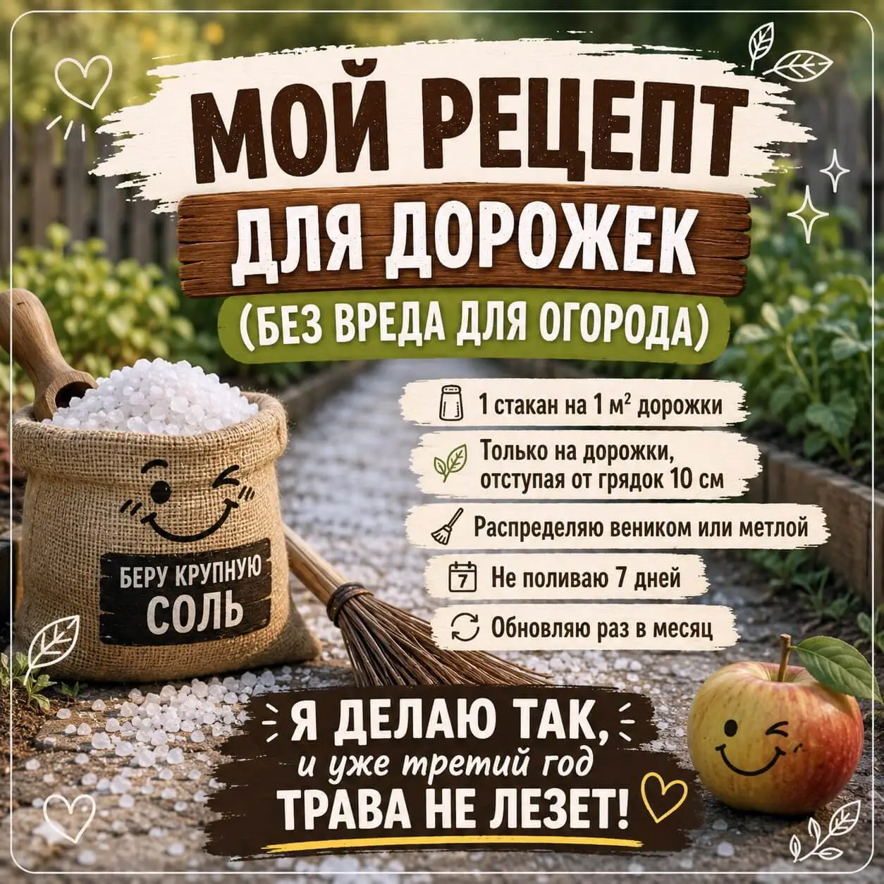 Чем я посыпаю дорожки, чтобы трава не лезла