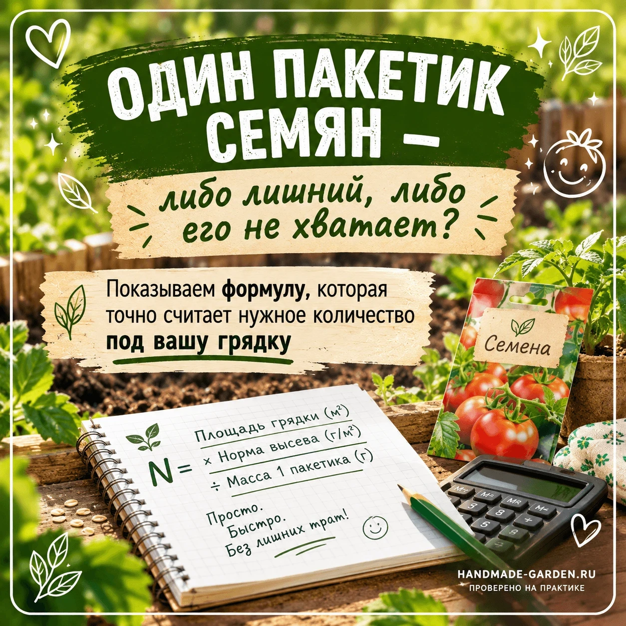 Как рассчитать количество семян: формула, которая избавит от покупки лишних пакетиков