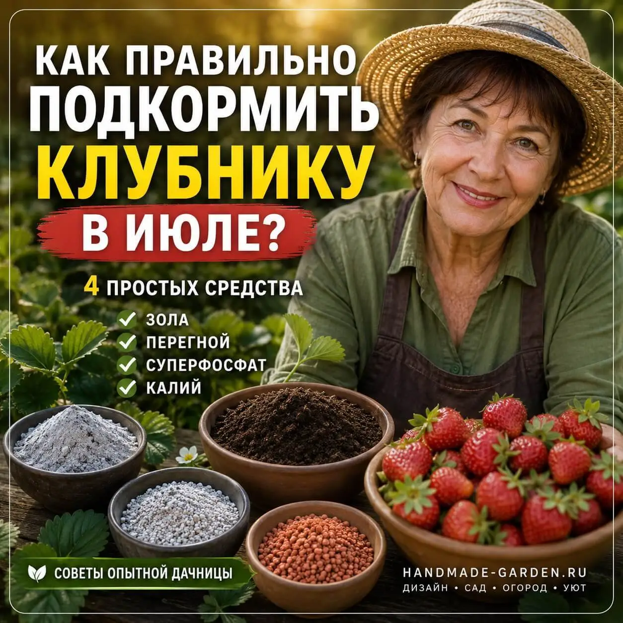 Подкормка клубники в июле: 4 средства для большого урожая