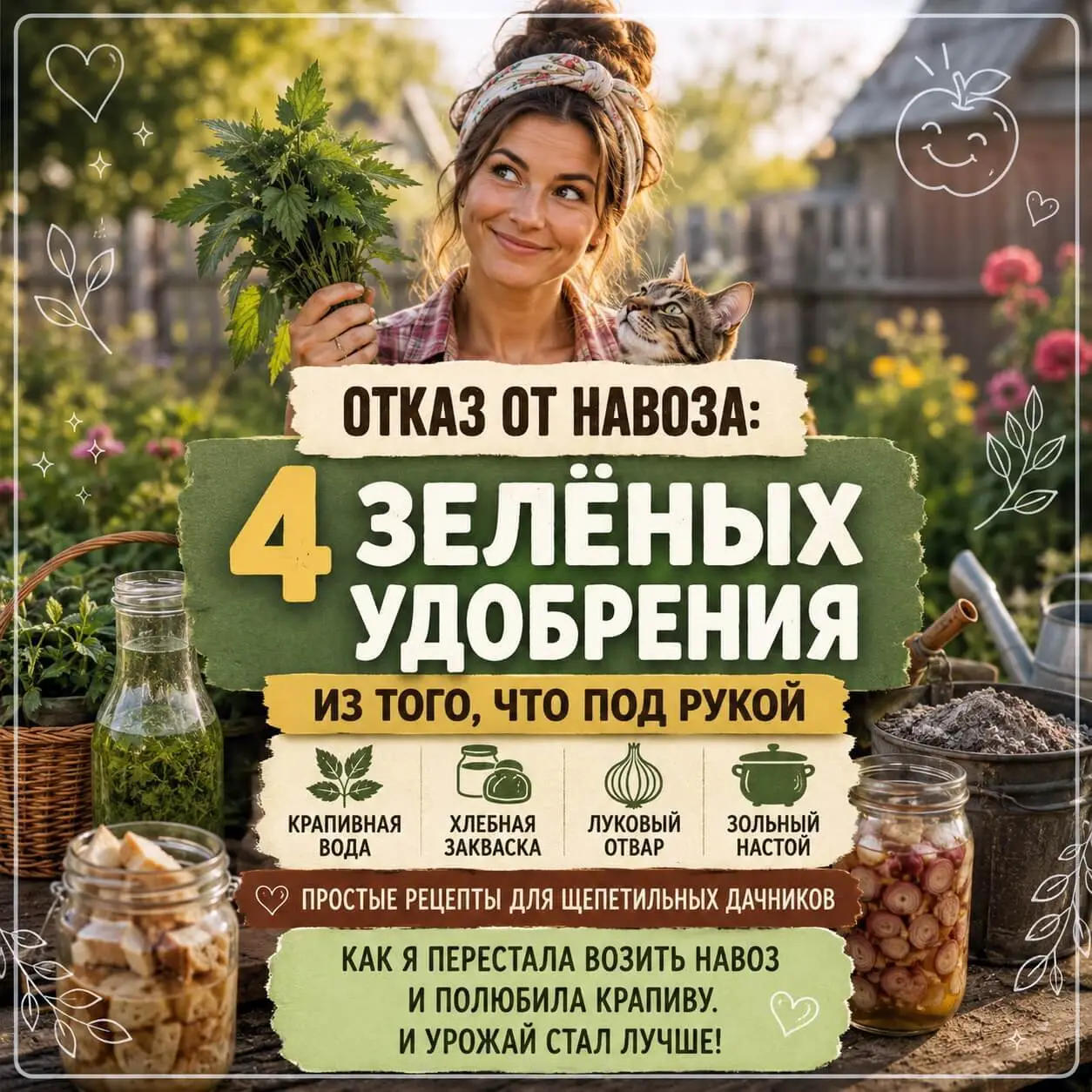 4 зелёных удобрения, которые не пахнут навозом &mdash; секреты от ленивой дачницы