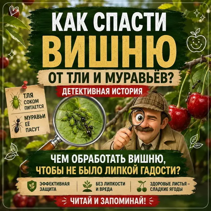 Муравьи разводят тлю на вишне? Как перекрыть им кислород!