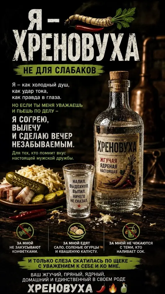 Хрен, мёд и мужской разговор: старая хреновуха с русским нравом