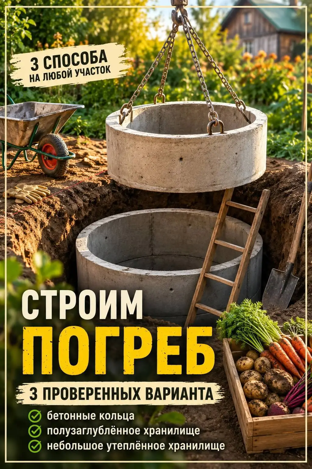погреб из бетонных колец