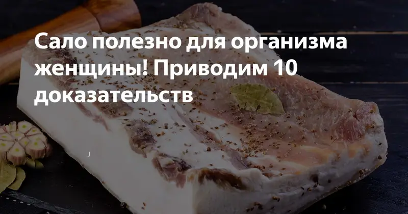 Сало полезно для организма женщины! Приводим доказательства Сало полезно для организма женщины! Приводим доказательства