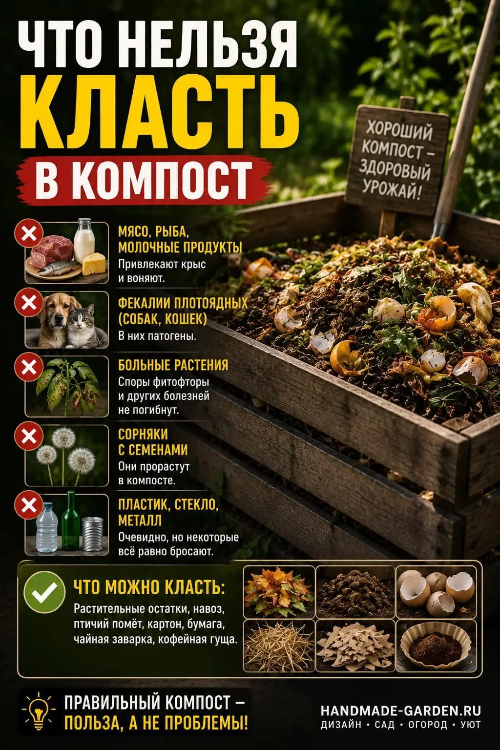 Что нельзя класть в компост