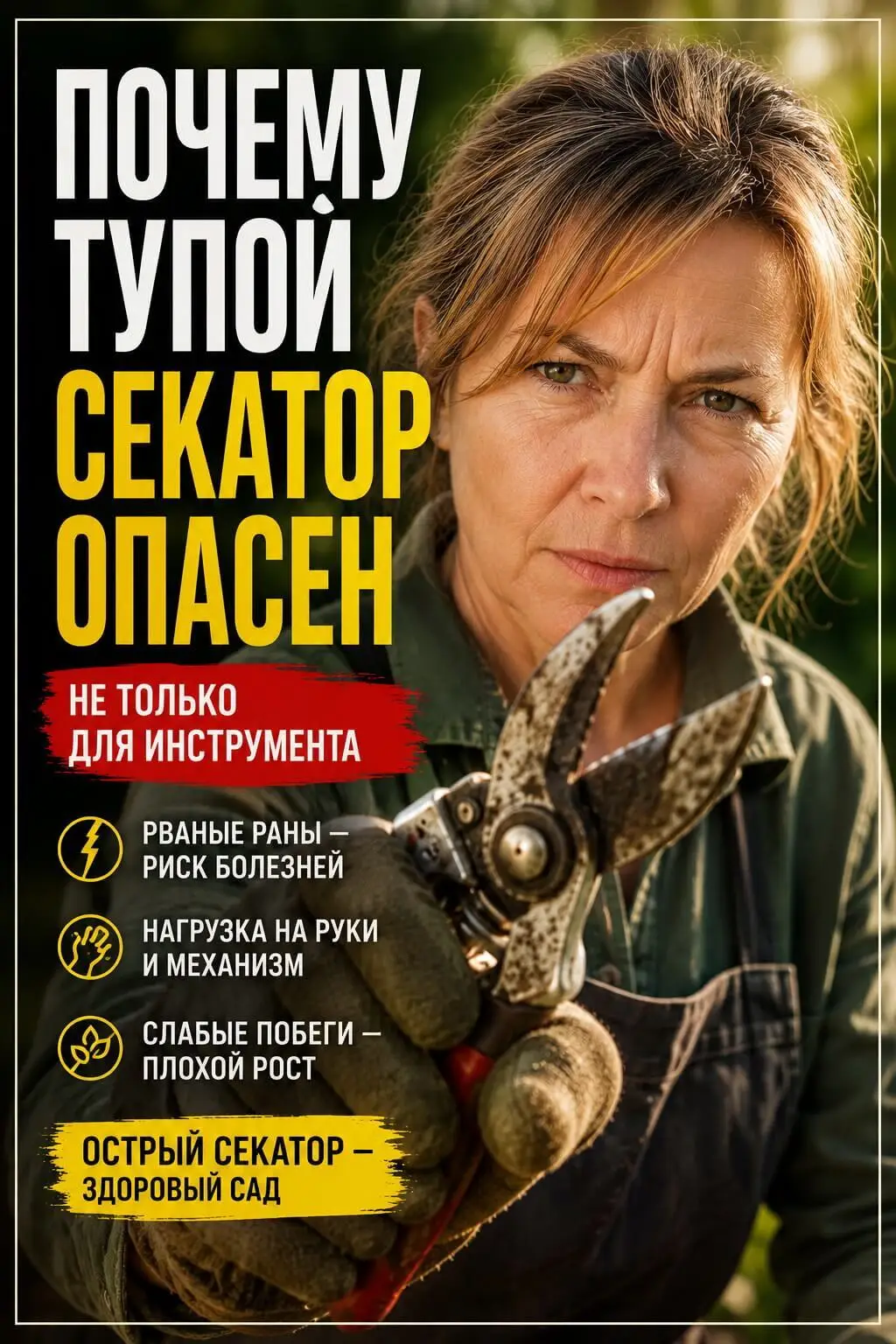 Почему тупой секатор опасен