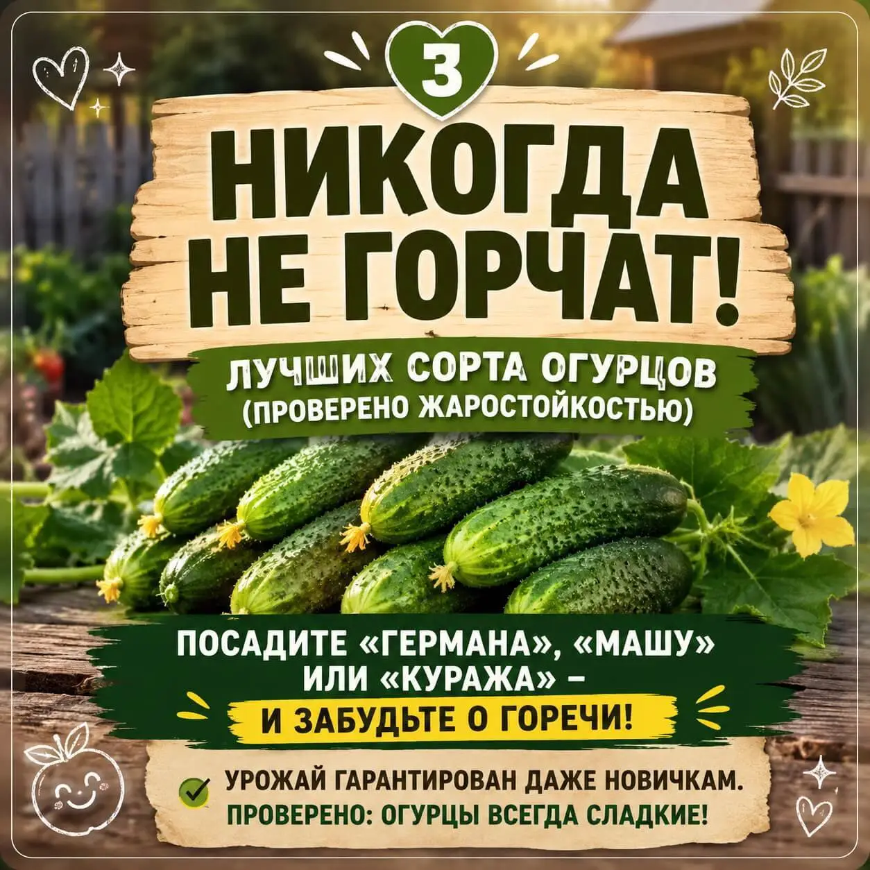 Посадите &laquo;Германа&raquo;, &laquo;Машу&raquo; или &laquo;Куража&raquo; и забудьте о горечи. Урожай гарантирован даже новичкам