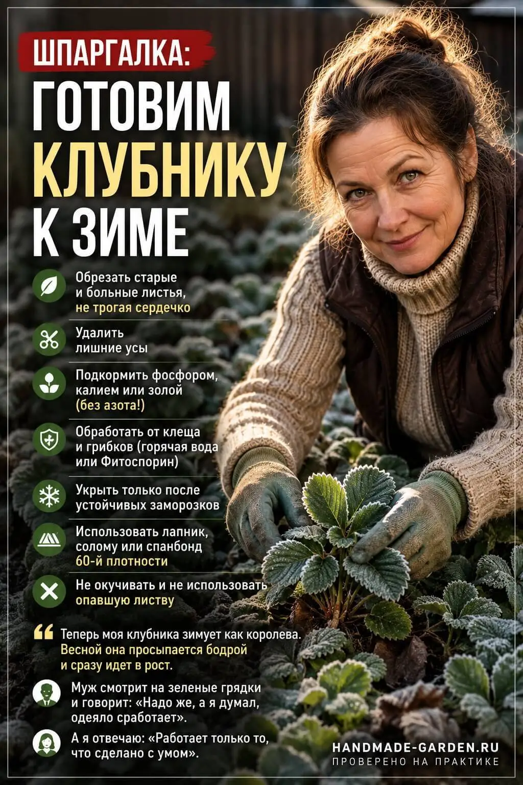 Шпаргалка: готовим клубнику к зиме