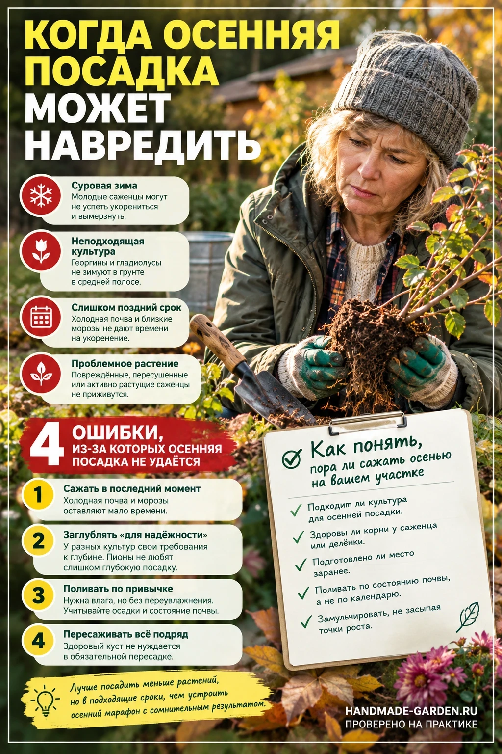 Когда осенняя посадка может навредить