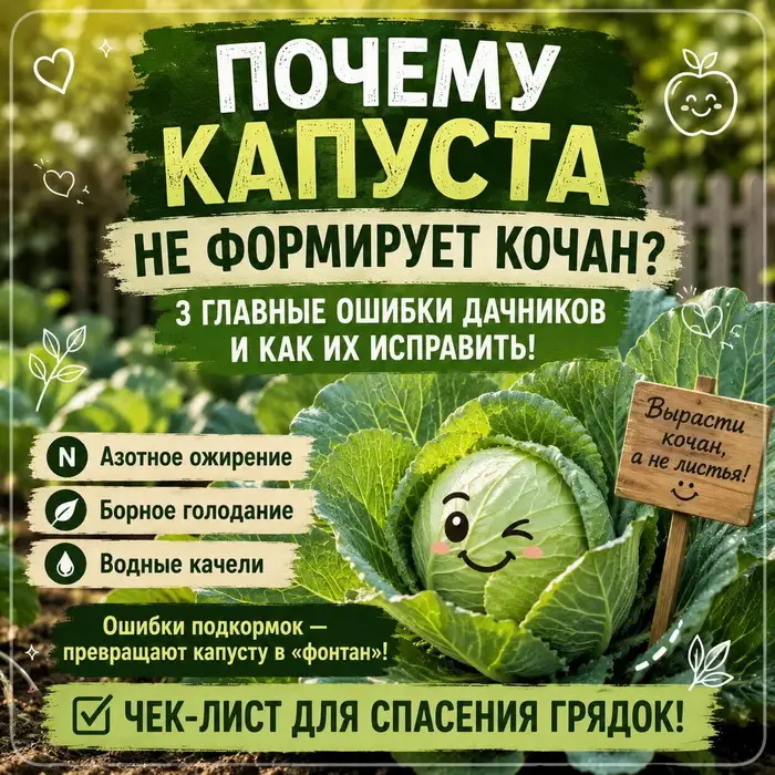 Капуста пошла в листья, а не в кочан? Как спасти урожай