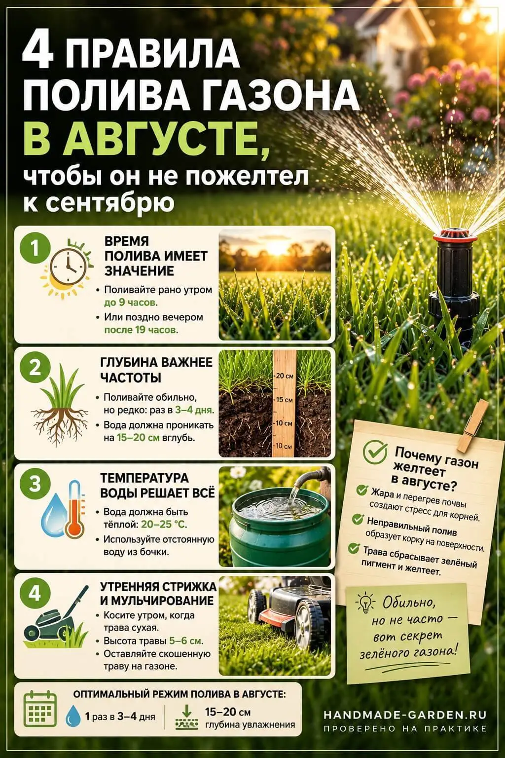 Полив газона в жару